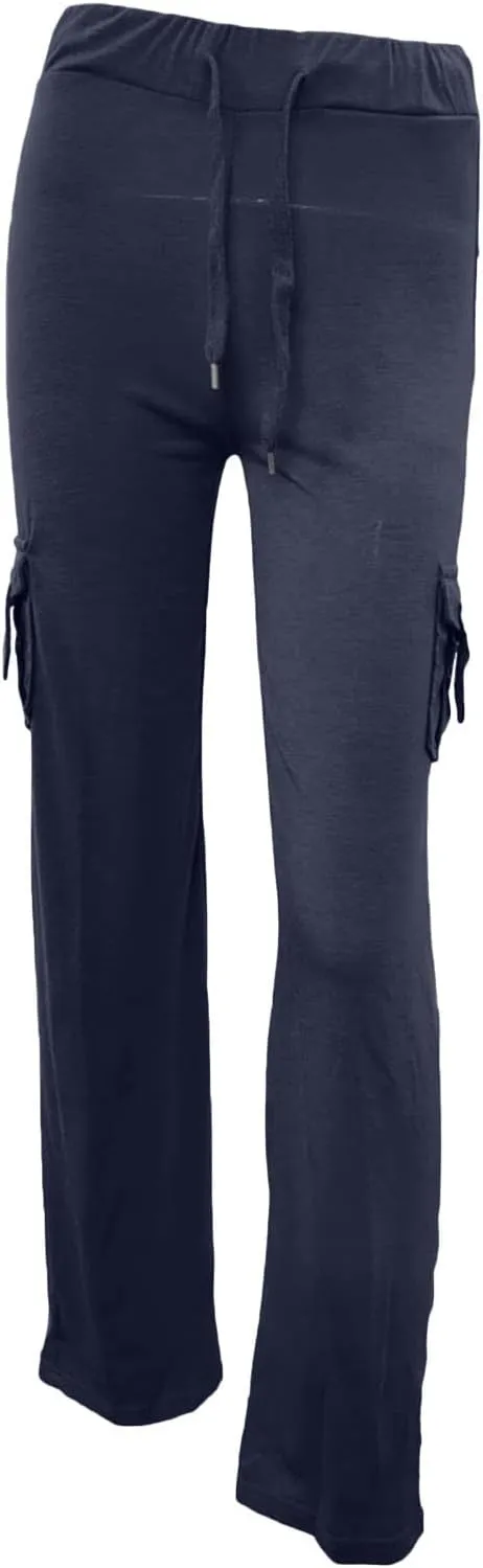 Dgoopd Cargo Pants Women Wide Leg High Waist Yoga Pants Plus Size Cargo Yoga Pants Drawstring Soft Lounge Pants with Pockets