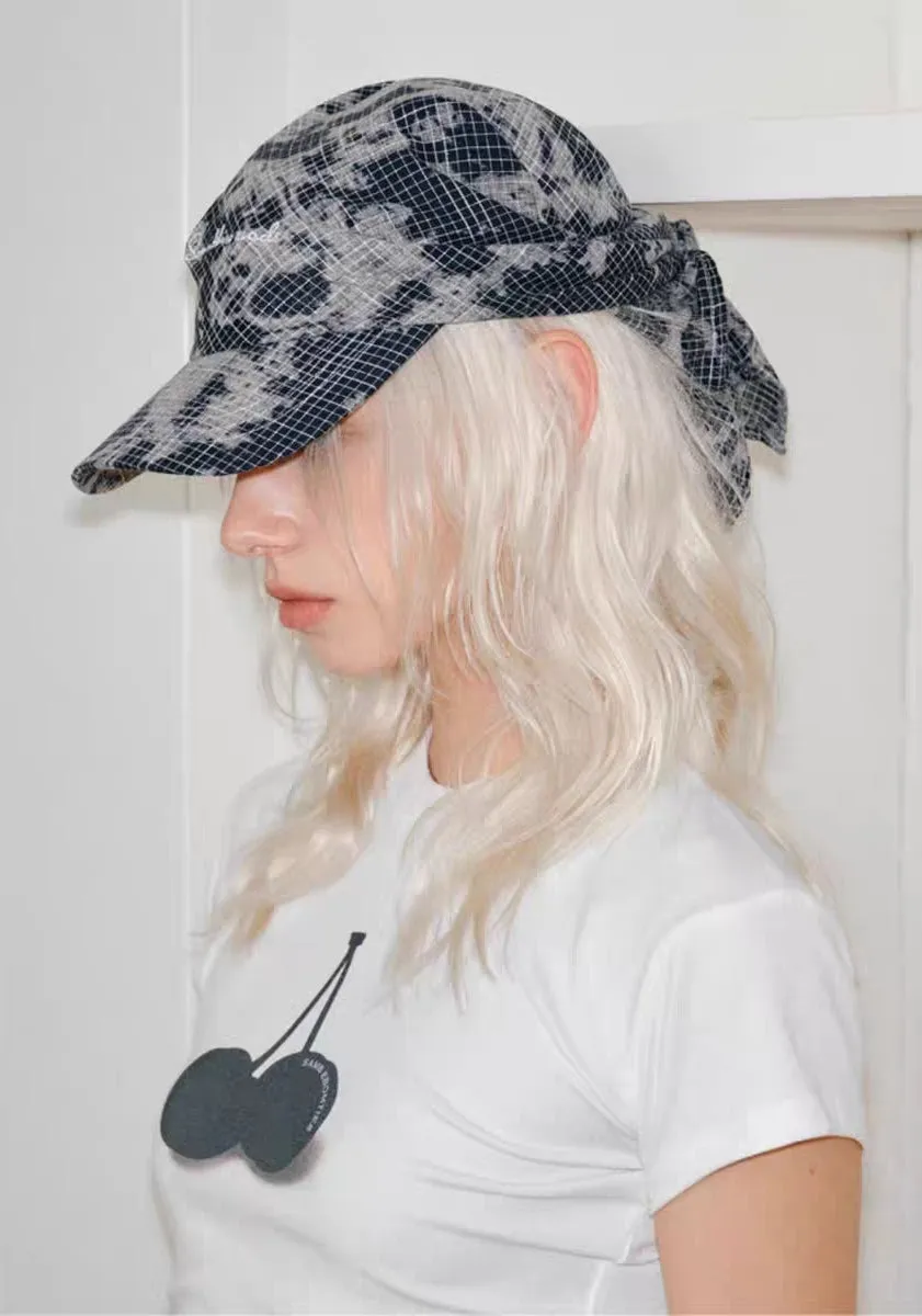 Digital Grid Camo Tie-Back Cap  Stealth Noir