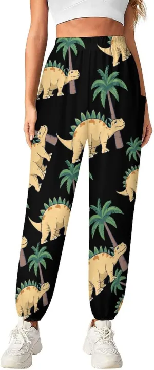Dinosaur Women's Harem Pants Lightweight Yoga Pants Beach Pants Dance Trousers with Pockets