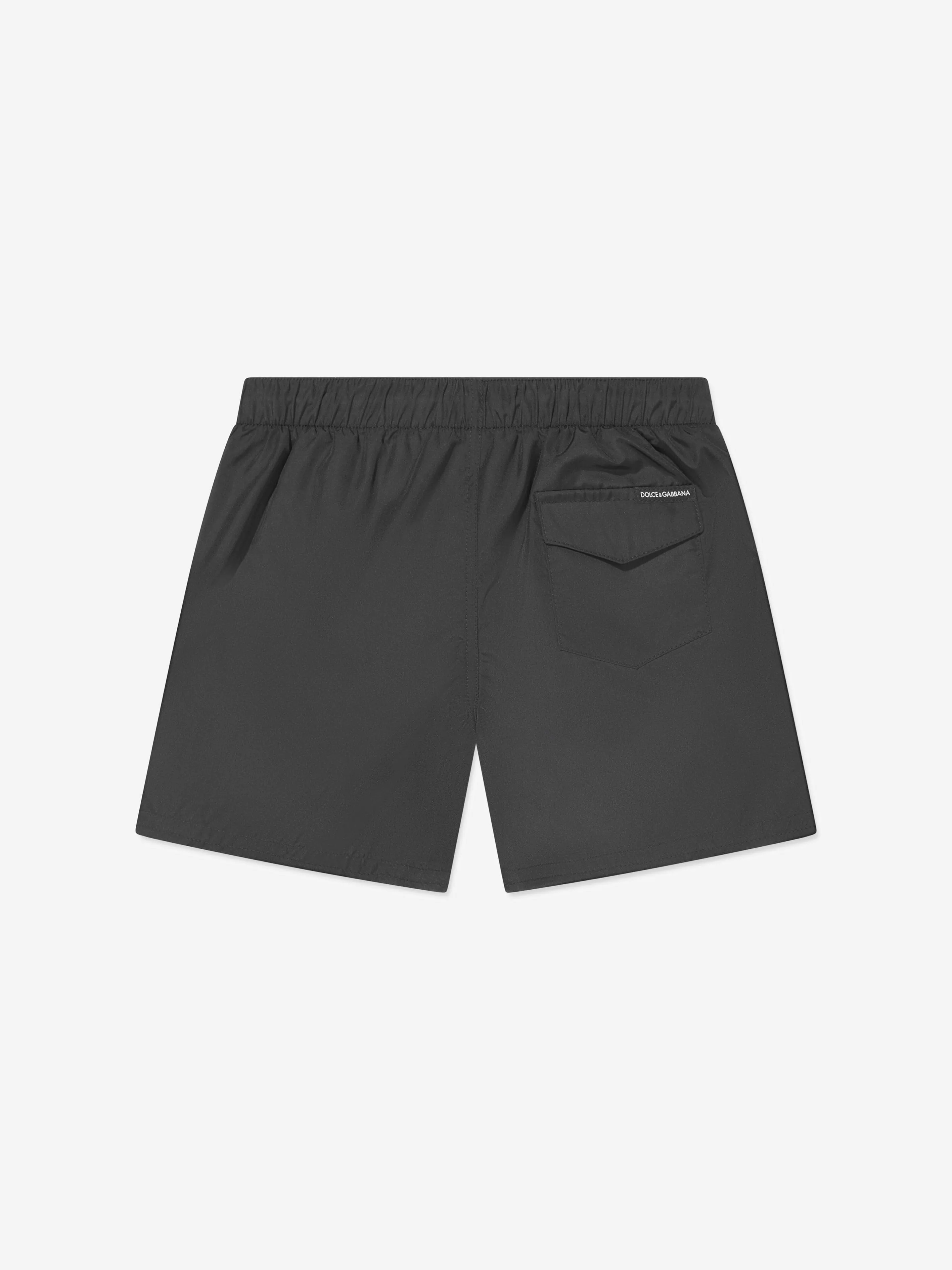 Dolce & Gabbana Boys Logo Swim Shorts in Black
