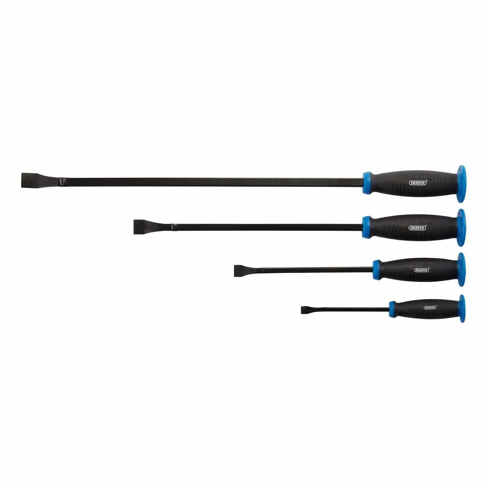 Draper 08559 Pry Bar Set 4pc Wrecking Crow Bars Pound Thru Soft Grip Hand Guards