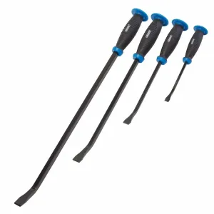 Draper 08559 Pry Bar Set 4pc Wrecking Crow Bars Pound Thru Soft Grip Hand Guards