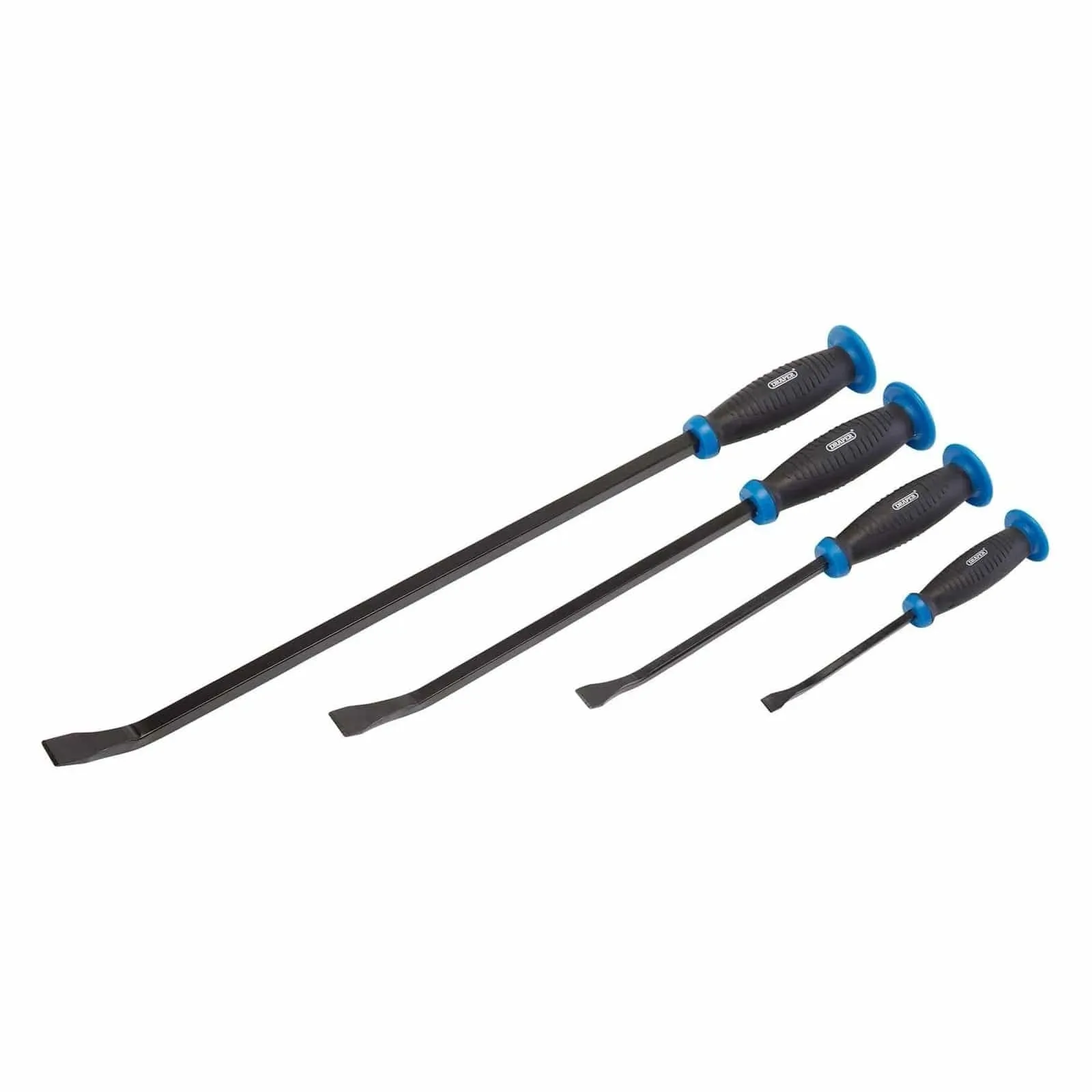 Draper 08559 Pry Bar Set 4pc Wrecking Crow Bars Pound Thru Soft Grip Hand Guards