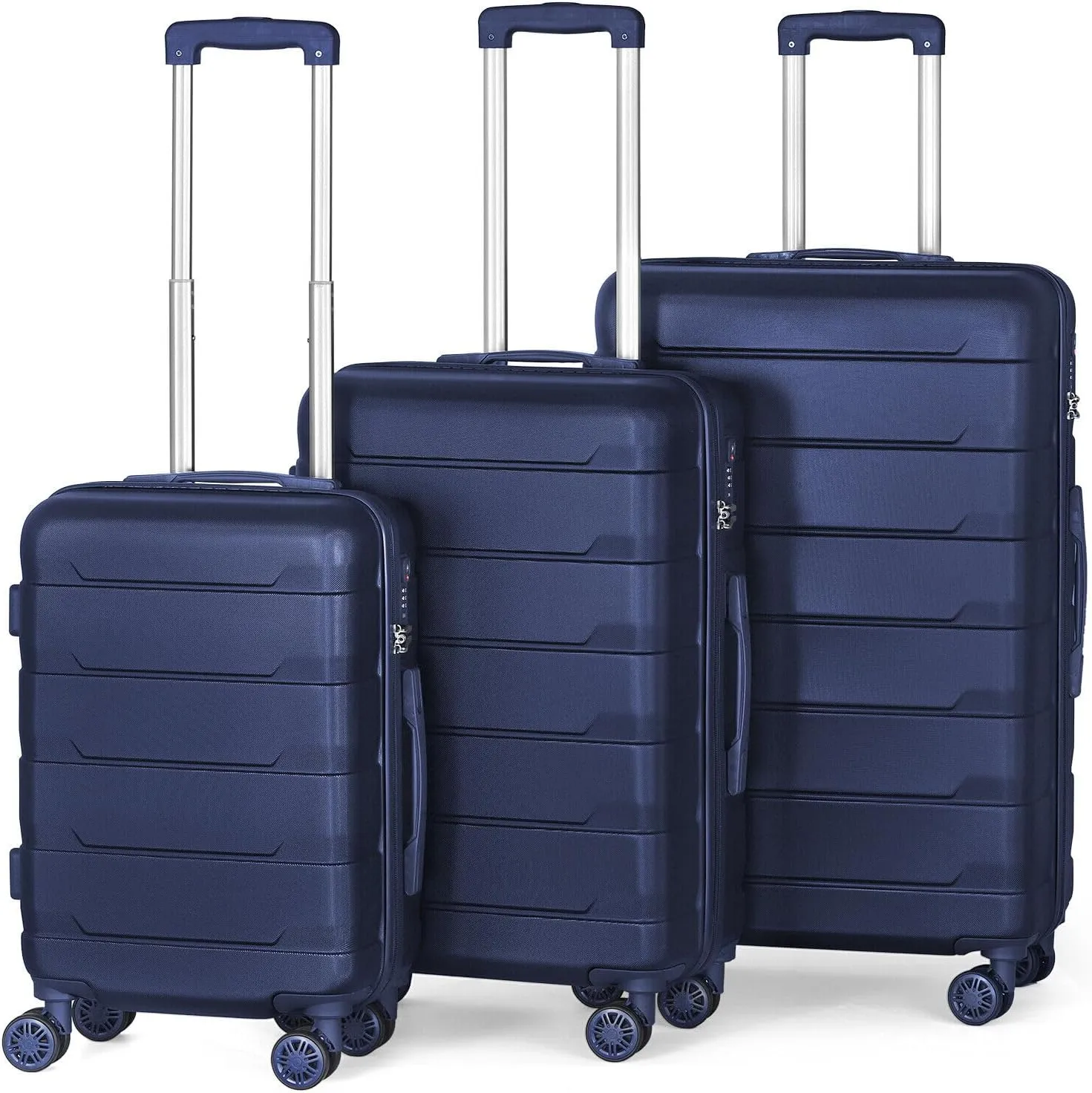 ETHORY 3 PCS Hardshell Trolley Spinner Suitcase Travel Luggage Set with TSA Lock, 20/24/28"", Blue