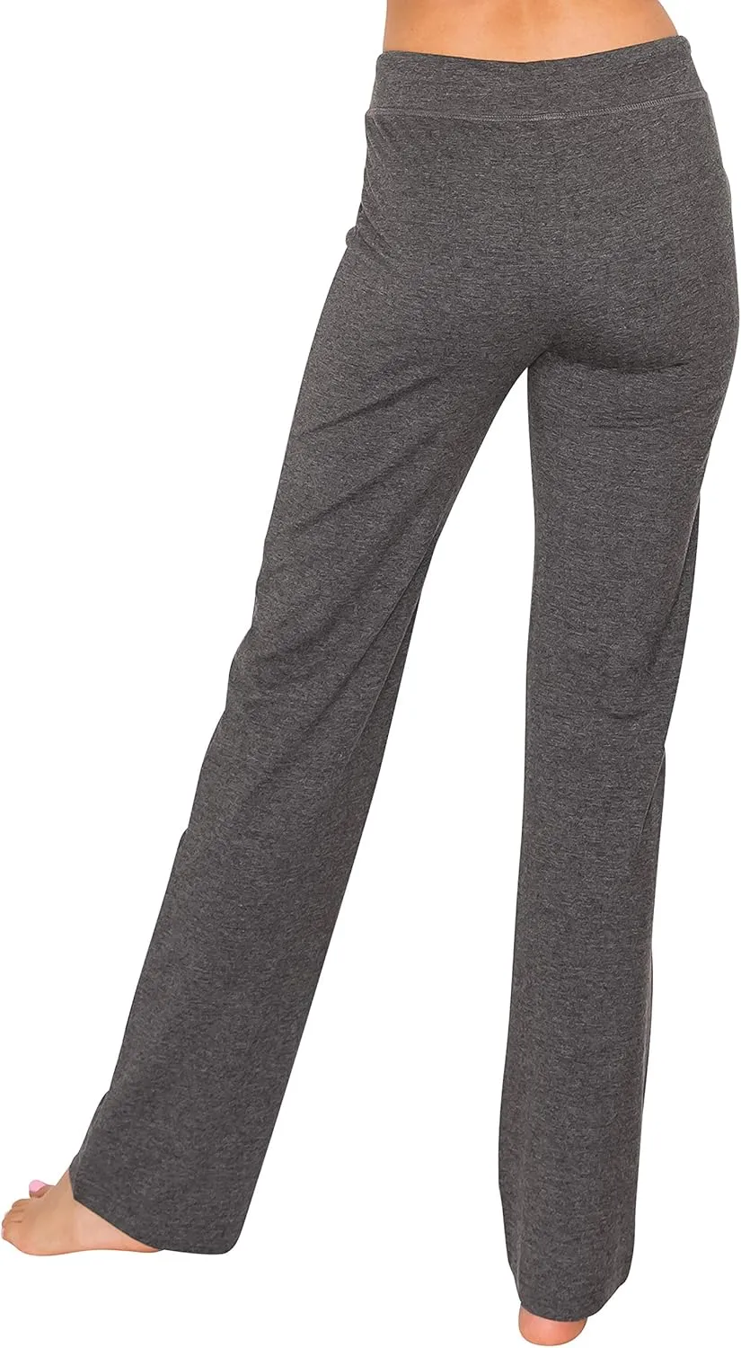 EttelLut - Women's Joggers Pajama - Comfy Cotton with Elastic Waist & Drawstring Wide Leg - Great for Lounge, Yoga, Workout