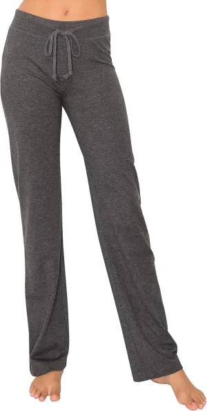 EttelLut - Women's Joggers Pajama - Comfy Cotton with Elastic Waist & Drawstring Wide Leg - Great for Lounge, Yoga, Workout