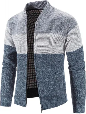 Family Fall Photo Outfits Zipper Warm Cardigan Knitted Coat Top Mens Shirts mens knit sweater Men Big And Tall