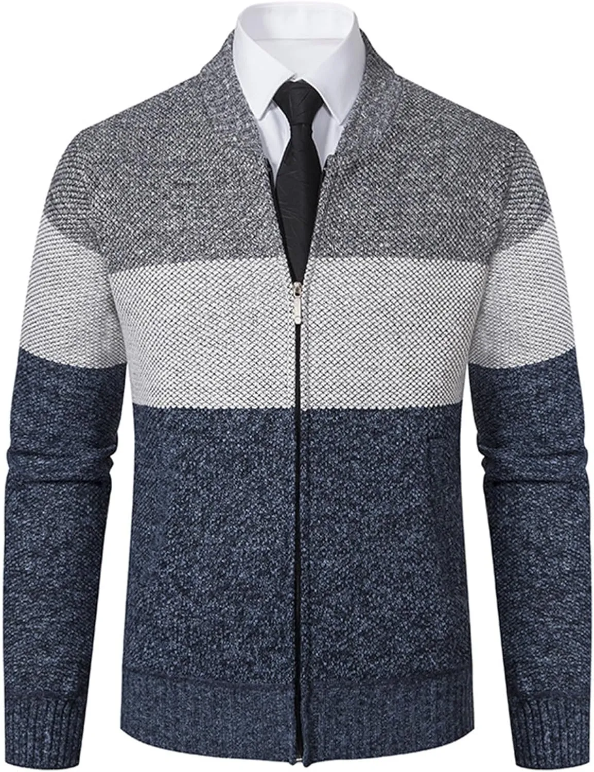 Family Fall Photo Outfits Zipper Warm Cardigan Knitted Coat Top Mens Shirts mens knit sweater Men Big And Tall