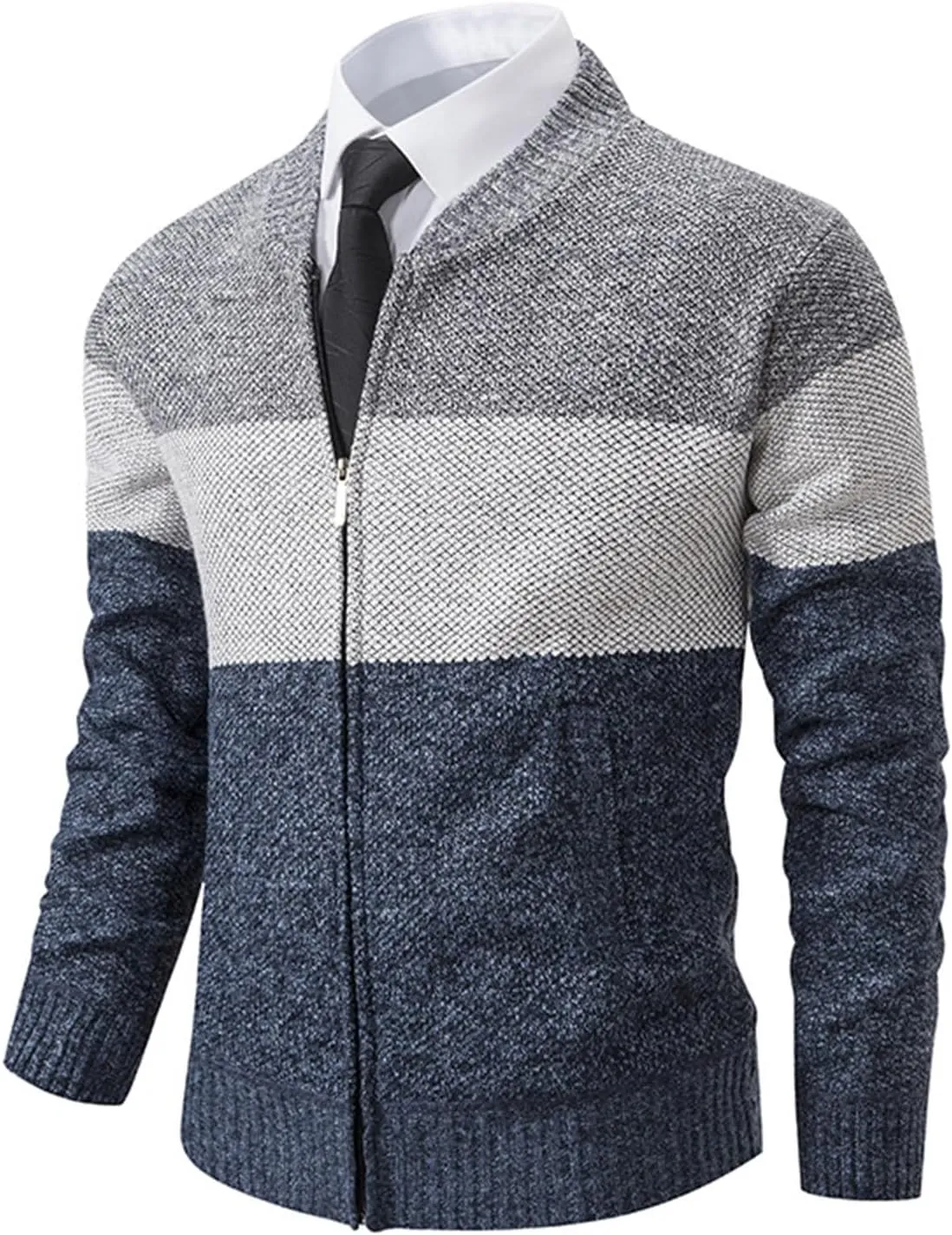 Family Fall Photo Outfits Zipper Warm Cardigan Knitted Coat Top Mens Shirts mens knit sweater Men Big And Tall