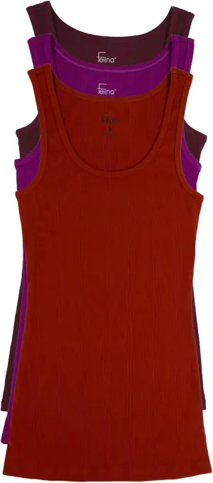 Felina Cotton Ribbed Tank Top - Class Tank Top for Women, Workout Tank Top for Women (Color Options Available)