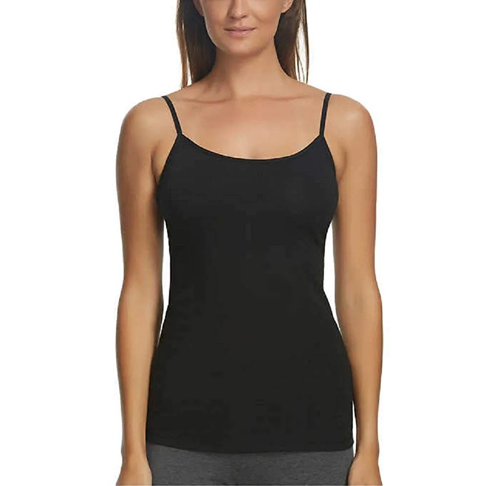 Felina Womens 3 Pack Cotton Stretch Camisole (Standard, Heather Grey/White/Black)