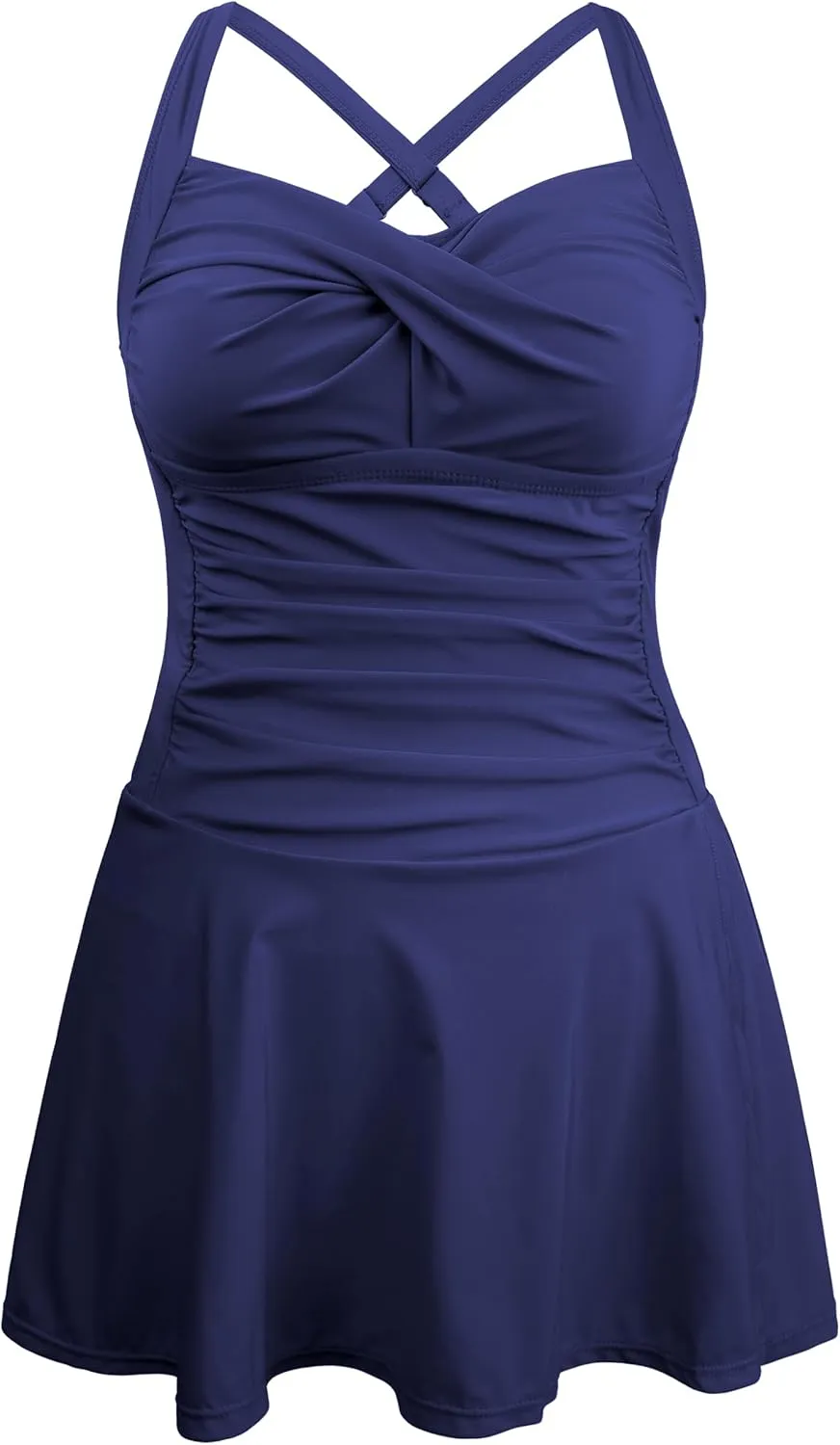 Firpearl Women's Tankini Swimsuit Tummy Control Two Piece Bathing Suits Flowy Swim Dress with Shorts 2025