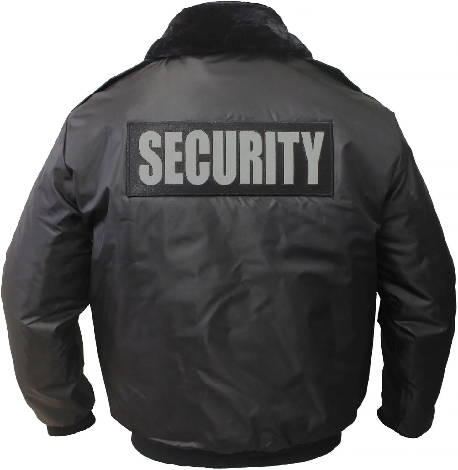 First Class Watch-Guard Bomber Jacket with Reflective Security ID (Black)
