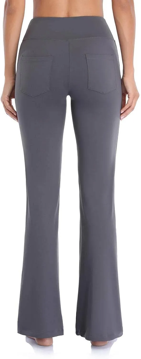 Flare Leggings for Women Short Length 25 Wide Trousers Straight Leg Pilates High Bootcut Yoga Pants for Women