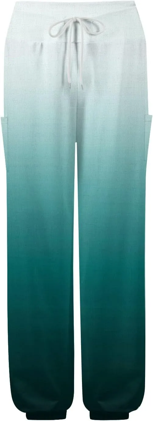 Flowy Pants for Women,Women's Harem Pants, High Waist Drawstring Joggers Boho Trousers Hippie Clothes with Pockets D1