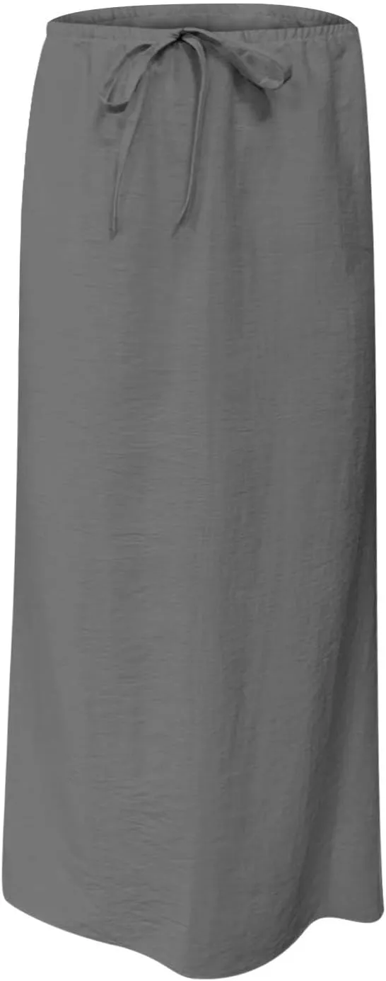 for Women Linen Maxi Long Midi Knee High Slim Tunic Boho Ruched Low Rise Basic Skirts Women 2025