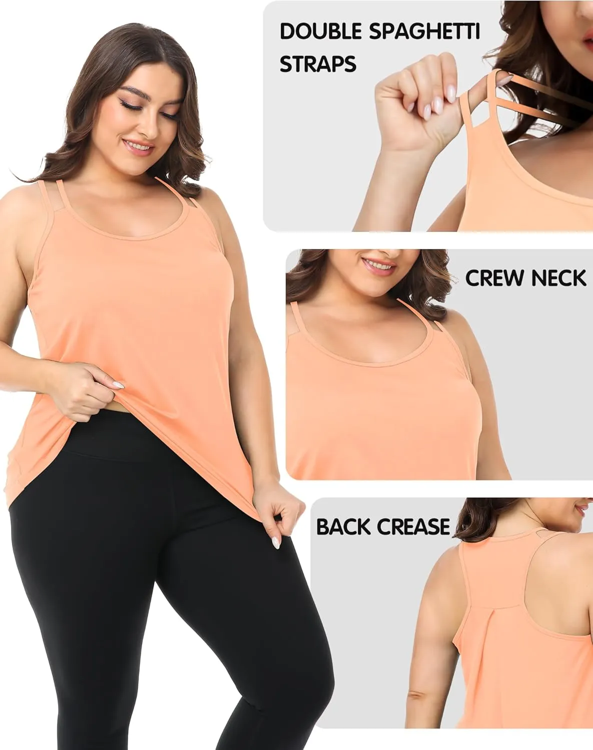 FOREYOND Women's Plus Size Workout Tank Tops Racerback Loose Fit Sport Athletic Tops Yoga Running Summer Shirts