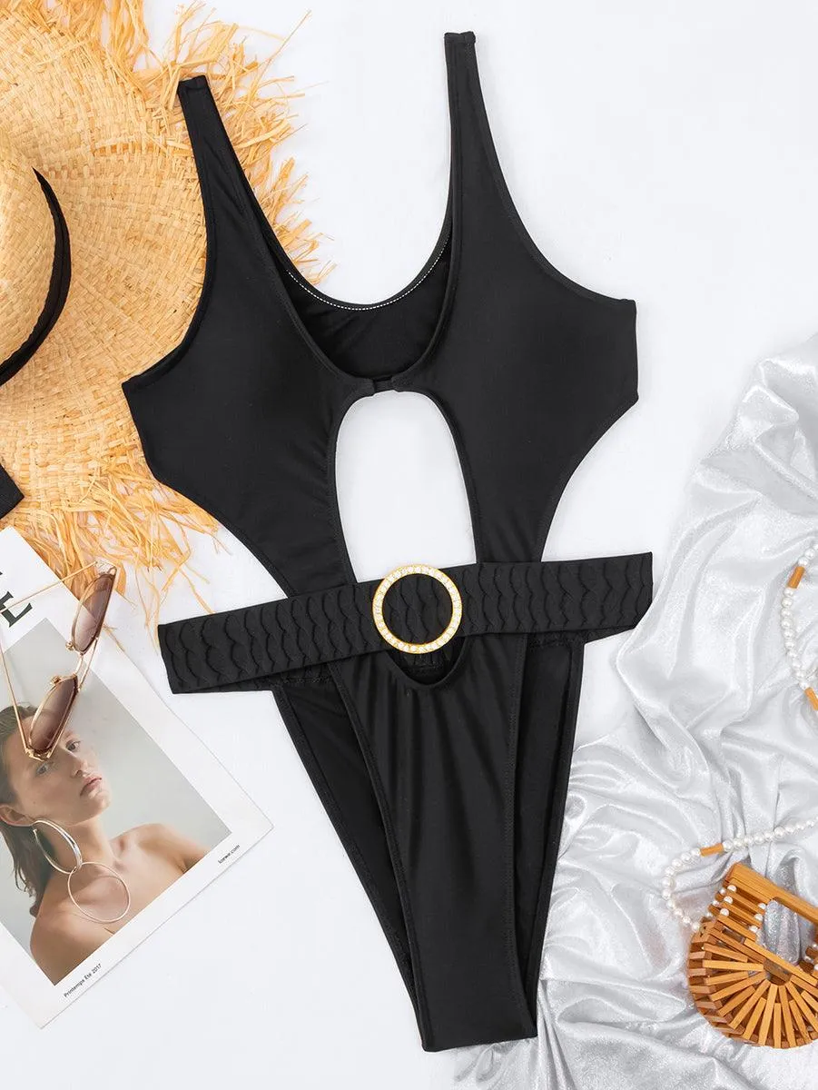 GFIT® New Sexy Black One Piece Swimwear | Cutout Swimsuit