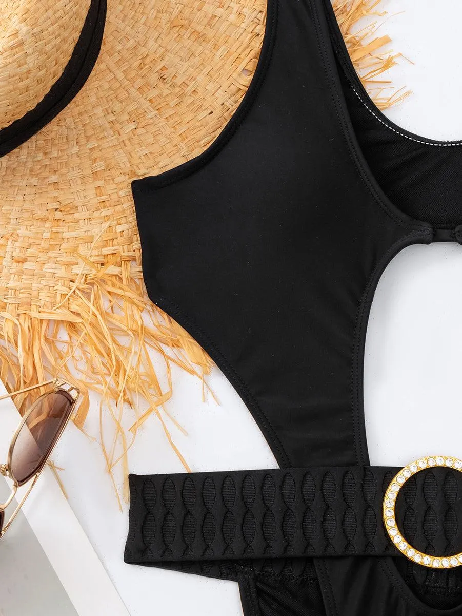 GFIT® New Sexy Black One Piece Swimwear | Cutout Swimsuit