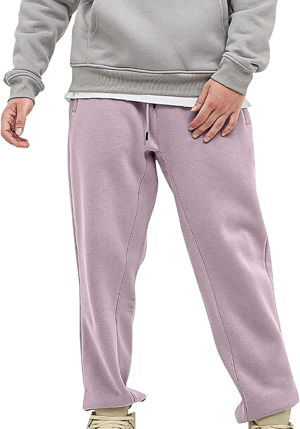 GIERIDUC Men's Casual Joggers Pants Mens White Sweat Pants with Pockets Summer Work Pants for Men Tight Baseball Long Pants