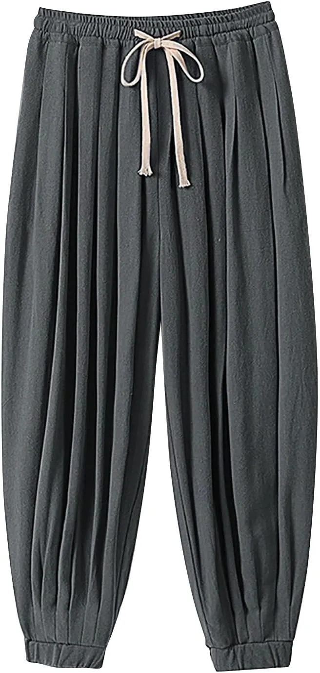 GIERIDUC Mens Joggers Sweatpants Open Bottom Straight Leg Casual Hearm Pants Loose Fit Running Athletic Yoga Pant with Pocket