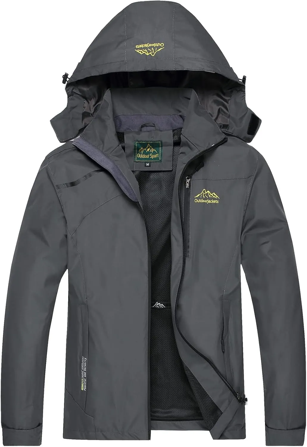 GIISAM Mens Windproof Jacket Waterproof Lightweight Mountain Sport Jacket for Men Hooded Windbreaker Raincoat
