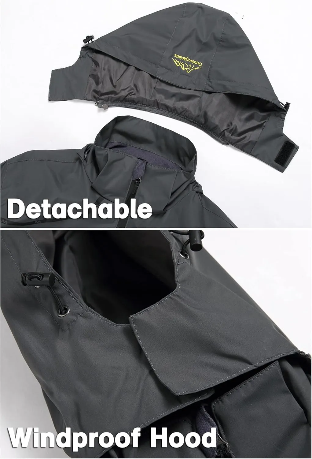 GIISAM Mens Windproof Jacket Waterproof Lightweight Mountain Sport Jacket for Men Hooded Windbreaker Raincoat