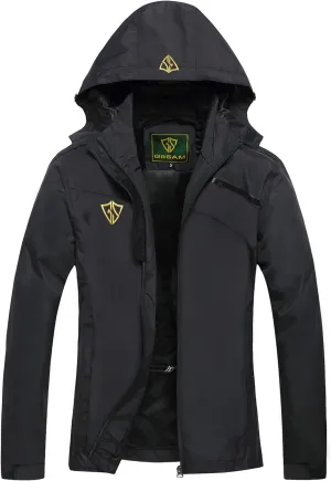 GIISAM Women's Waterproof Rain Jacket,Lightweight Windproof Full Zip Women's Packable Fall Raincoat Windbreaker with Hood