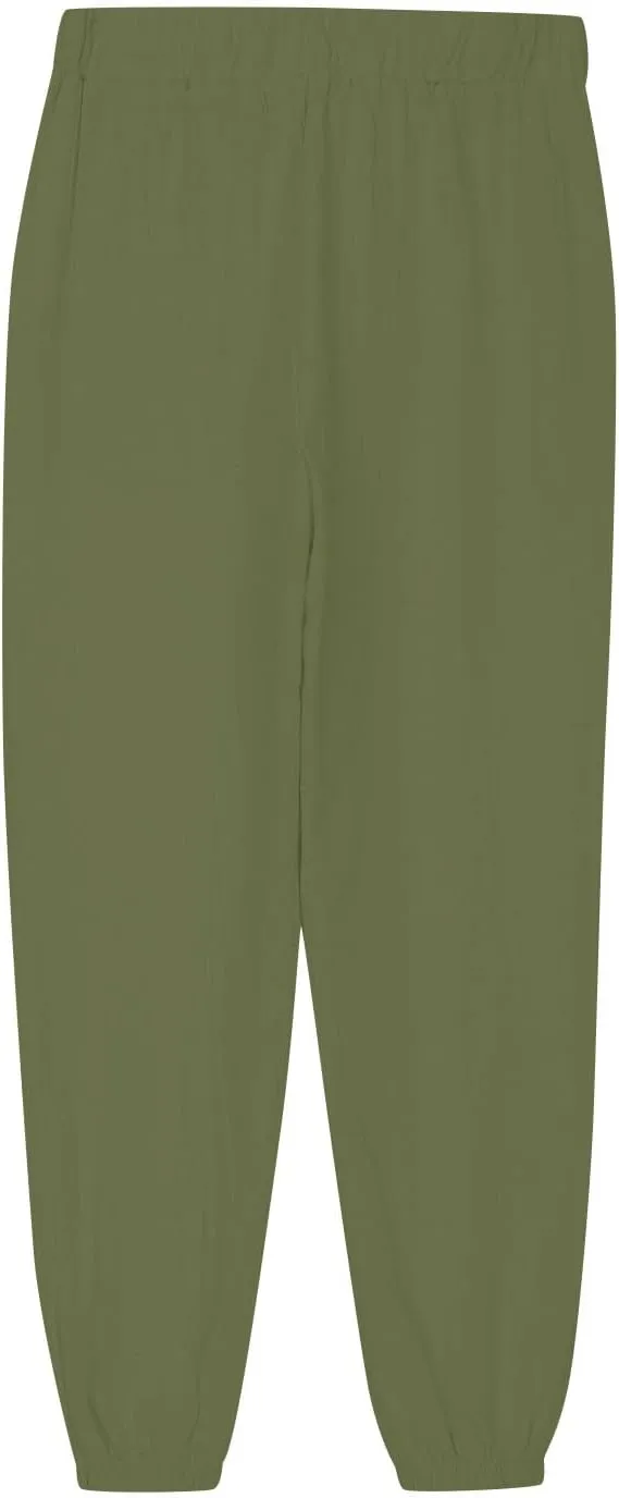 Girls Boys Casual Cotton Linen Pants Elastic Waist Drawstring Pants Kids Unisex Trendy Cinch Bottom Long Trousers