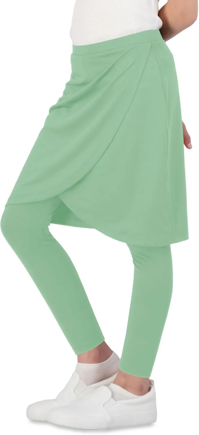 Girls High Elastic Waist Skirts Pants Kids Cute Active Golf Tennis Skorts Leggings