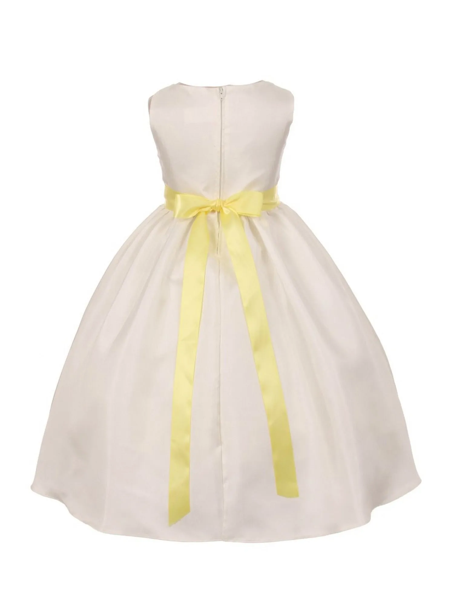 Girls Multi Color Shantung Flower Petals Special Occasion Dress 2-14