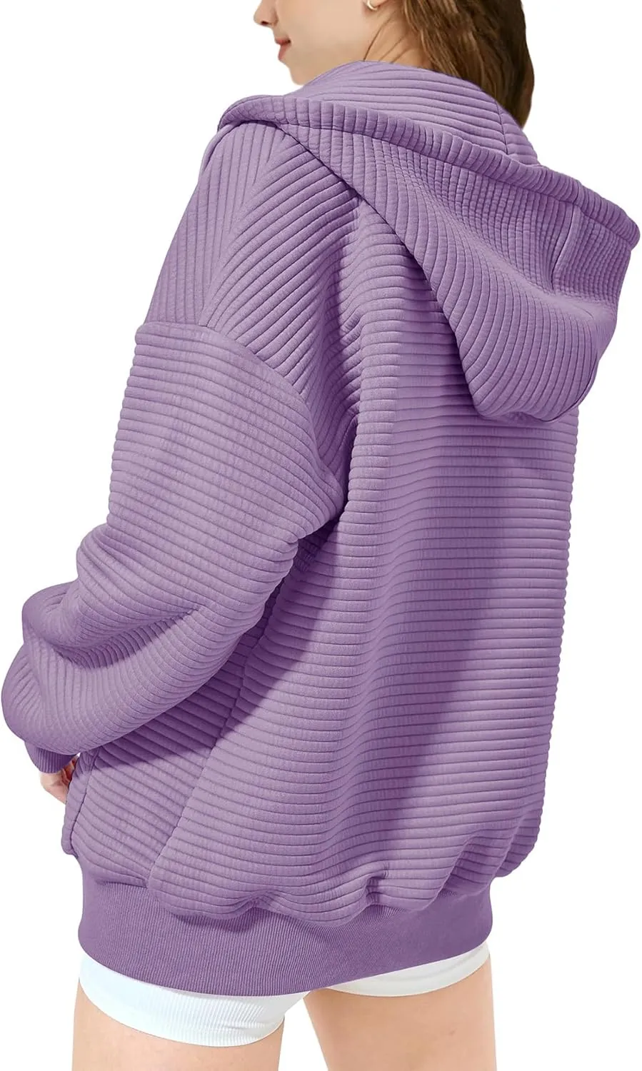 Girls Oversized Full Zip Hoodie Casual Long Sleeve Sweatshirts Cute Jackets with Pockets