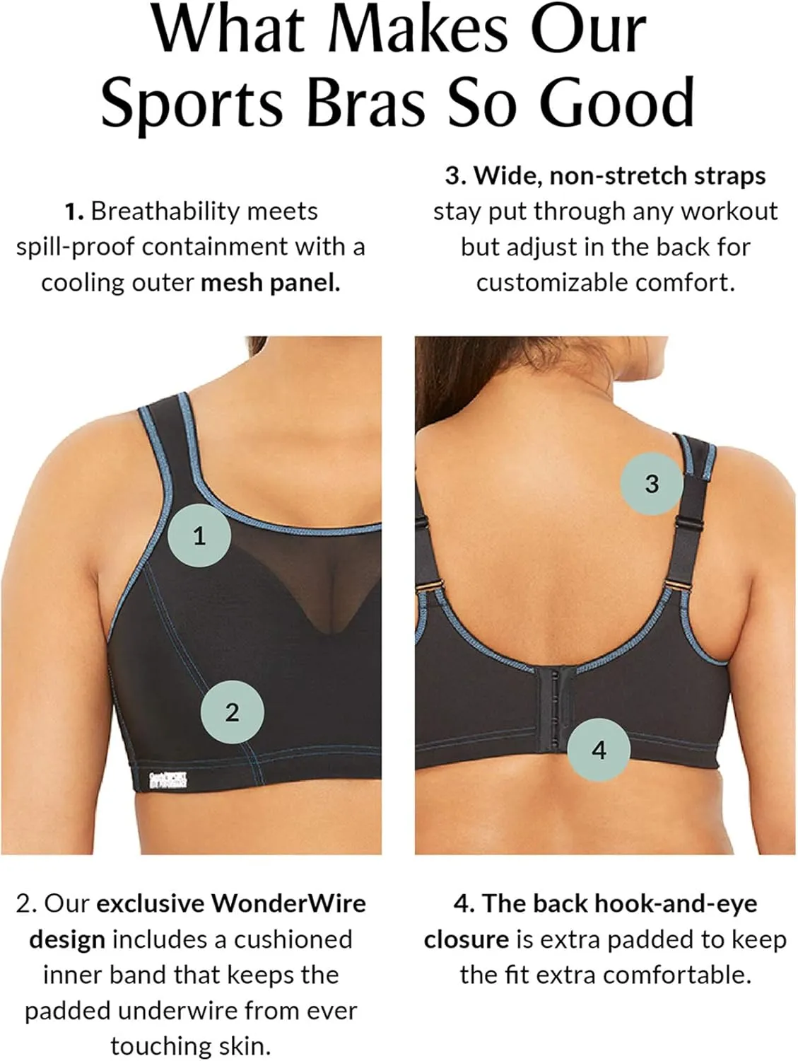 Glamorise Women's Plus Size Full Figure High Impact Cami Wonderwire Sports Bra #9160