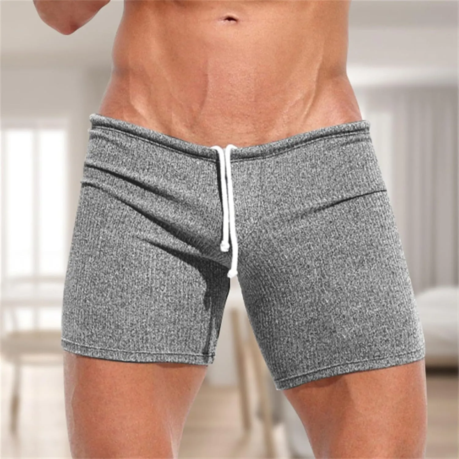 GOKKILRW Mens Shorts Summer Loungewear Gym Workout Boxer Shorts Bodybuilding Athletic Shorts Soft Comfy Breathable Beachwear
