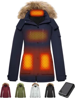 Graphene Heated Jacket for Women with Large Capacity Battery Pack Waterproof Windproof