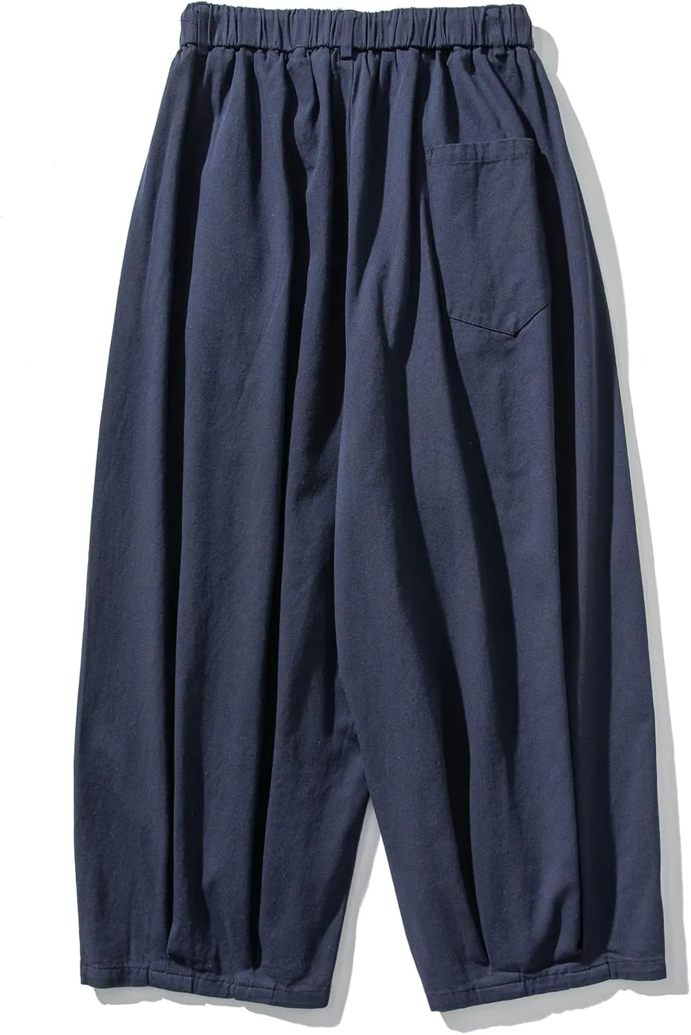 GURUNVANI Mens Wide Leg Harem Pants Japanese Loose Fit Pants Casual Elastic Waist Trouser
