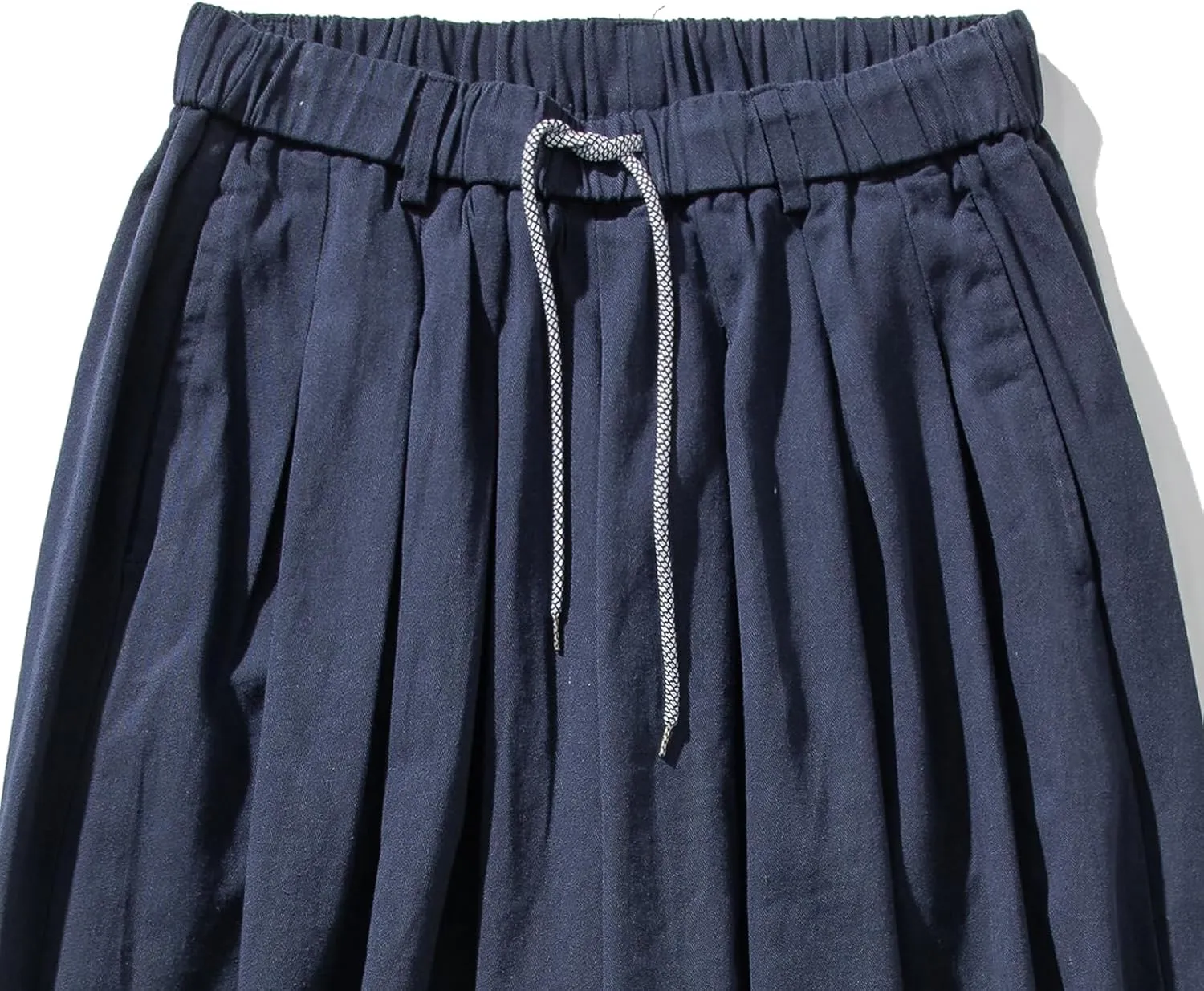 GURUNVANI Mens Wide Leg Harem Pants Japanese Loose Fit Pants Casual Elastic Waist Trouser