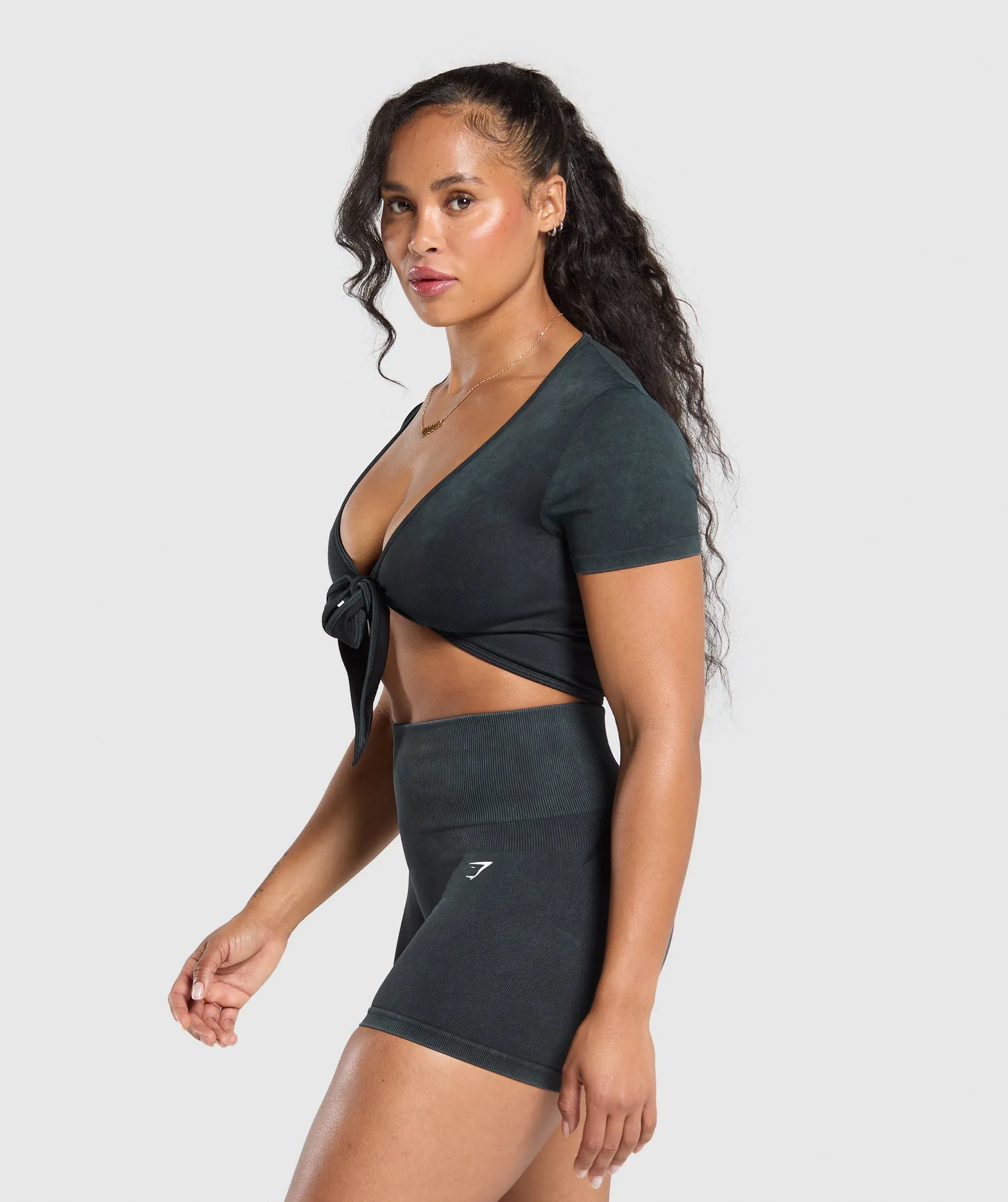 Gymshark Gains Seamless Crop Top - Black