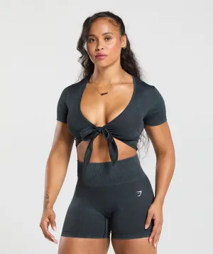 Gymshark Gains Seamless Crop Top - Black