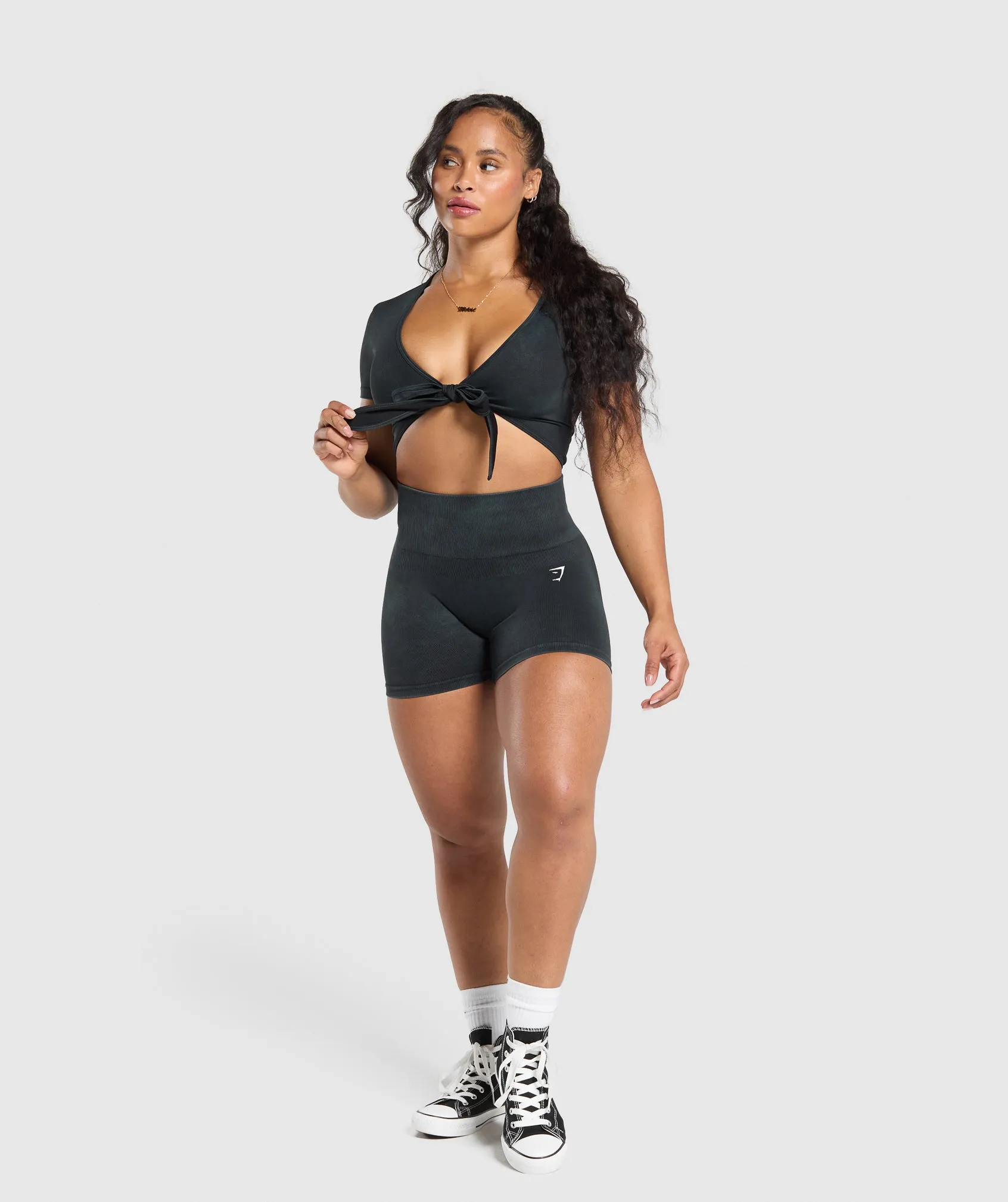 Gymshark Gains Seamless Crop Top - Black
