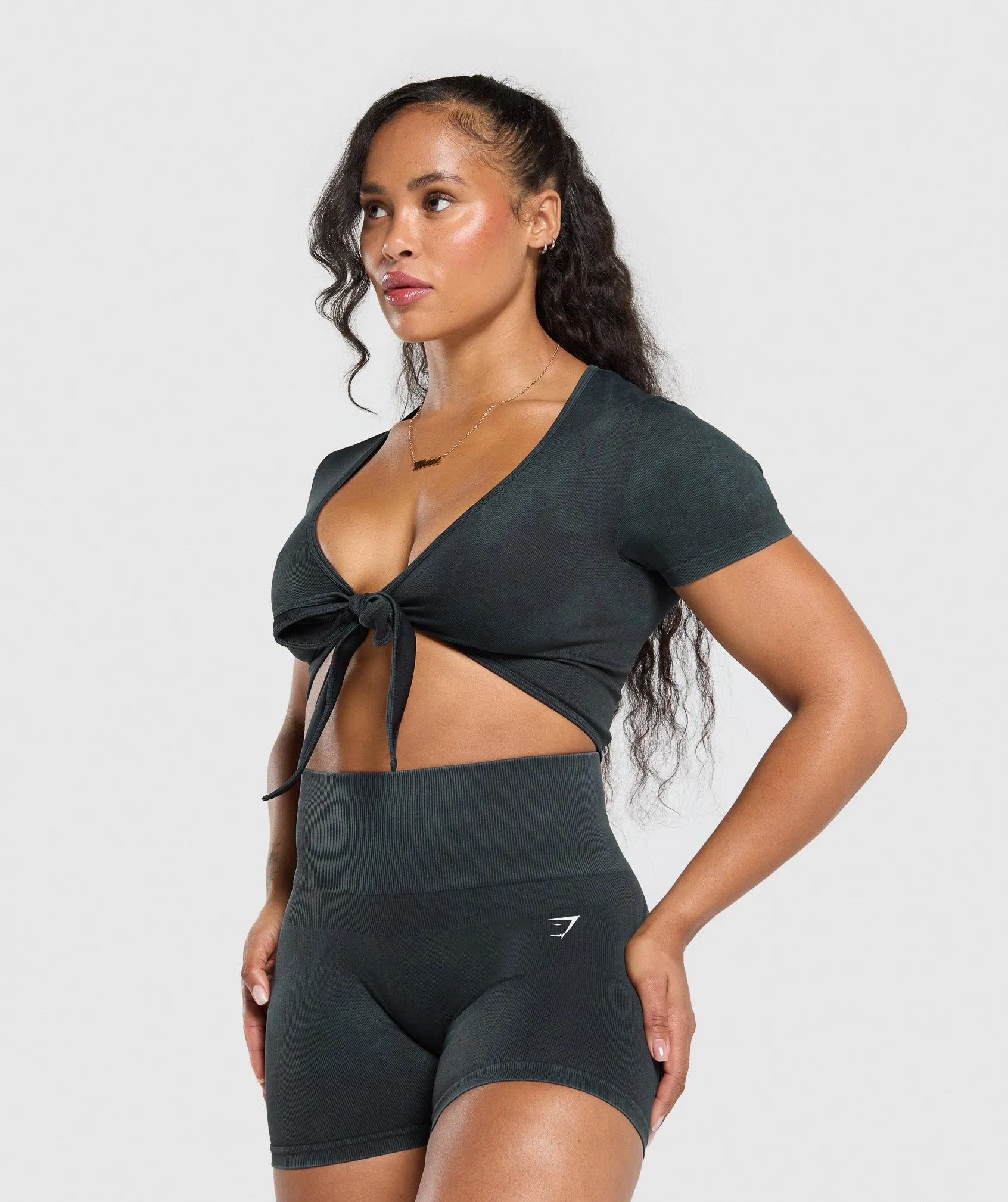 Gymshark Gains Seamless Crop Top - Black