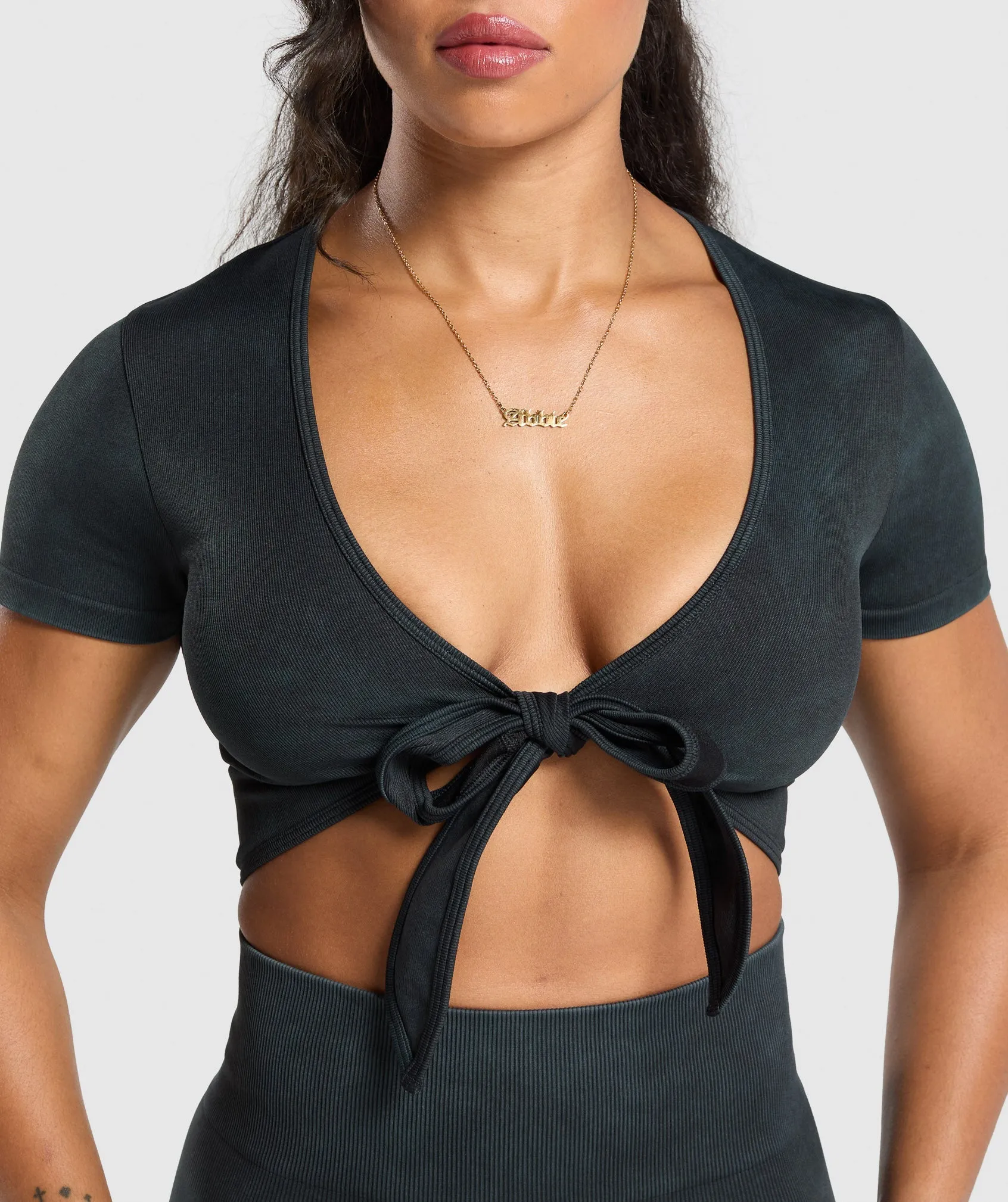 Gymshark Gains Seamless Crop Top - Black