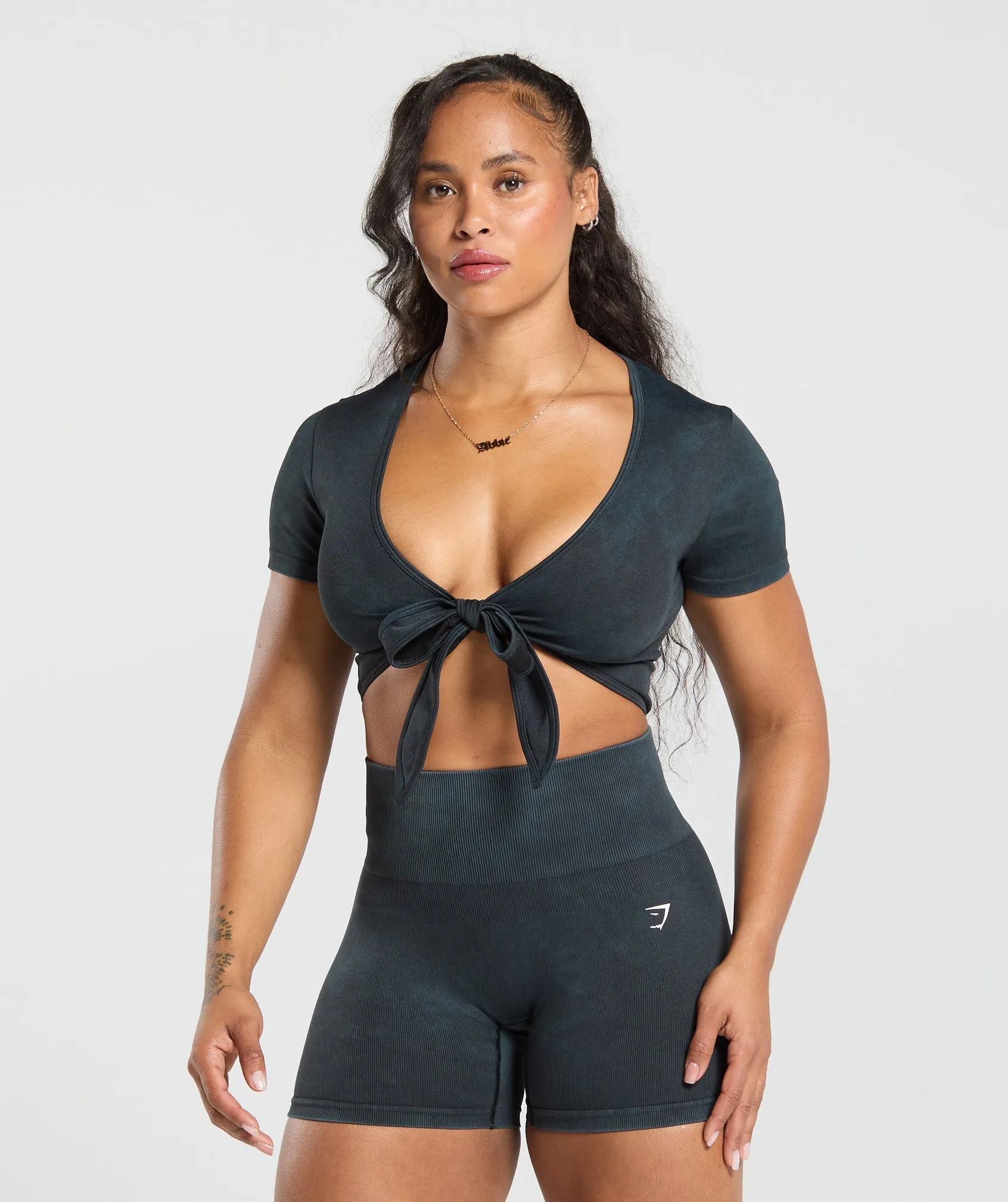 Gymshark Gains Seamless Crop Top - Black