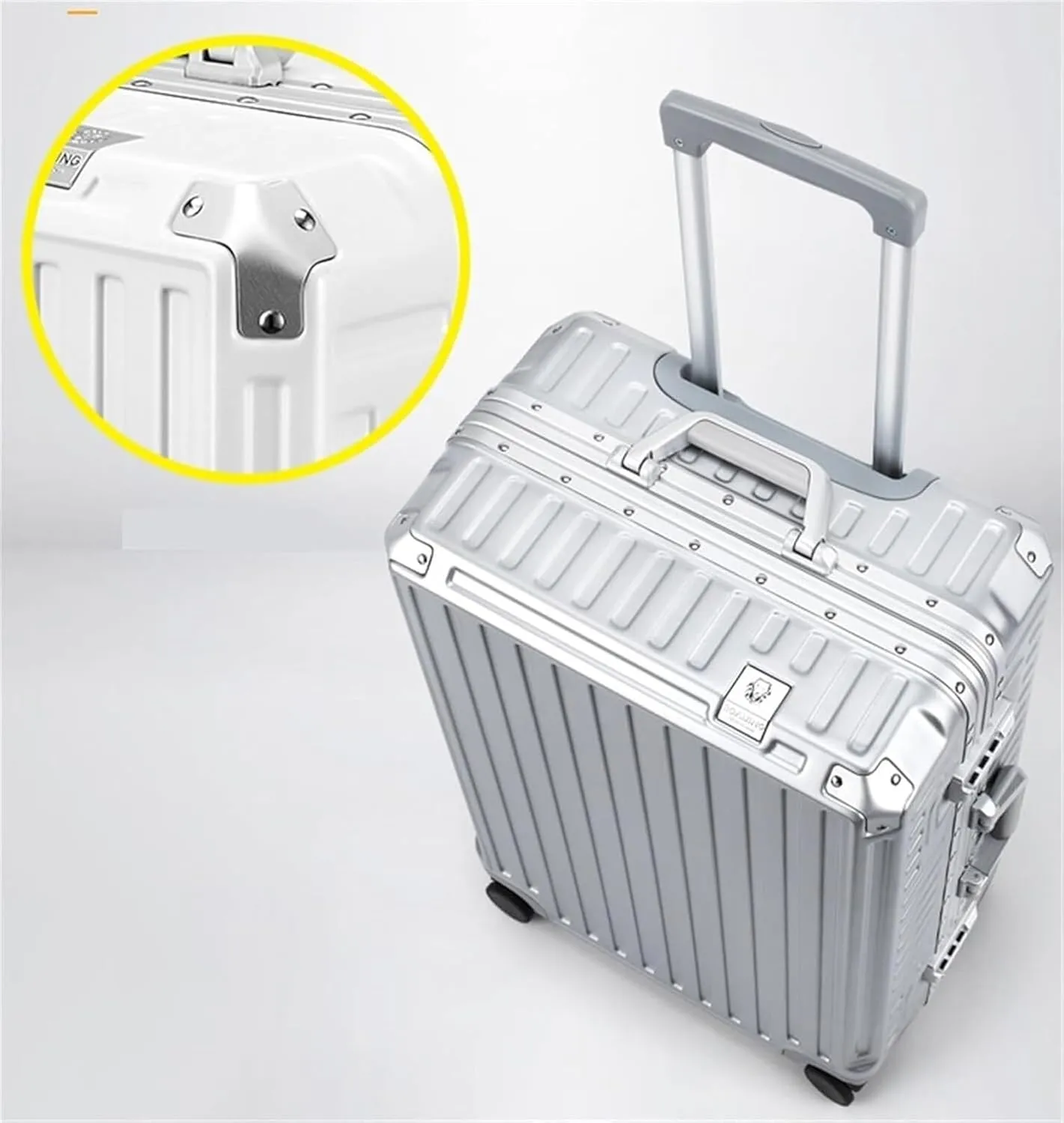 Habrur Checked Luggage Carry On Luggage Suitcase Hard Shell Luggage With Aluminum FrameNo Zipper Suitcase With Spinner Wheels Luggage Suitcase (Color : F, Size : 20in)