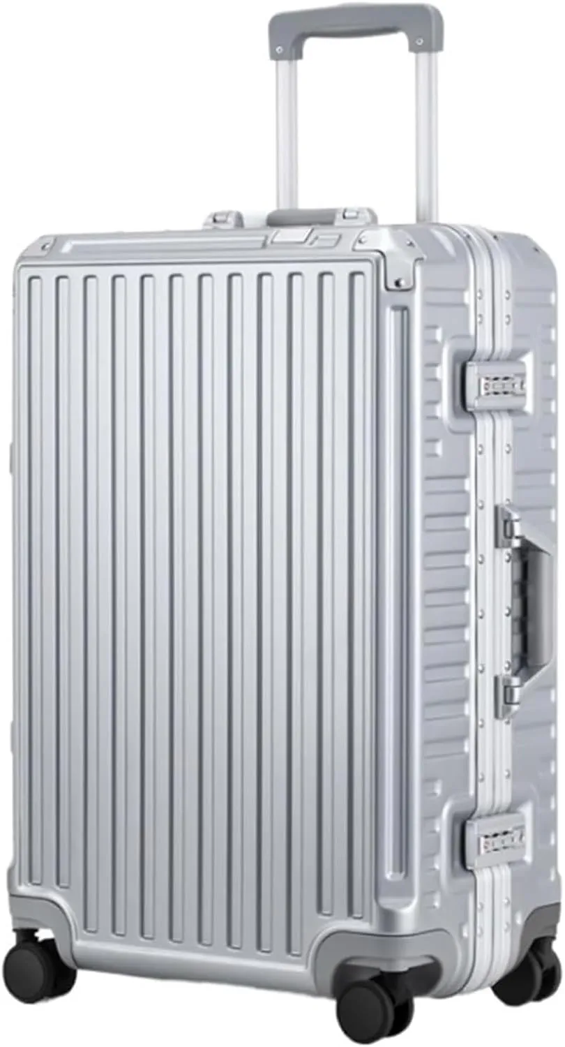 Habrur Checked Luggage Carry On Luggage Suitcase Hard Shell Luggage With Aluminum FrameNo Zipper Suitcase With Spinner Wheels Luggage Suitcase (Color : F, Size : 20in)