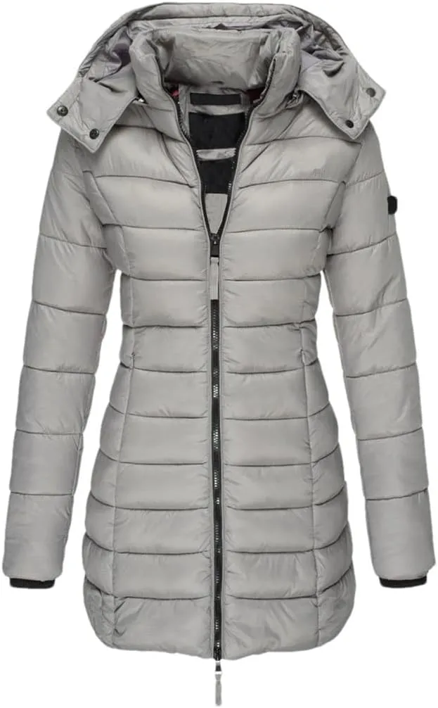 Haitpant Womens Winter Long Down Coat Thicken Warm Hooded Cotton Padded Puffer Jacket Overcoat