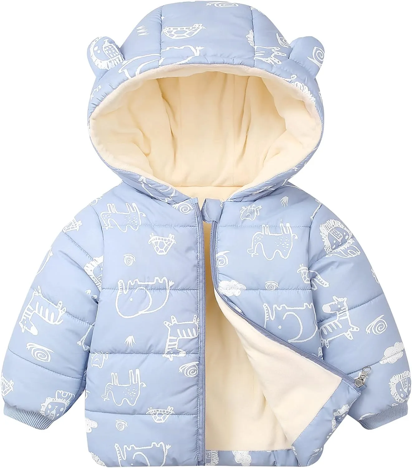Happy Cherry Baby Boys Girls Winter Coats Hoods Light Puffer Down Jacket Outwear