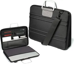 Hardshell laptop briefcase for macbook pro 16" 15" laptop and similar, anti-crush carry case with handle and strap