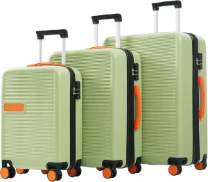 Hardshell Luggage Sets 3 pcs Contrast Color Suitcase with Spinner Wheels and TSA Lock 20" 24" 28" Available