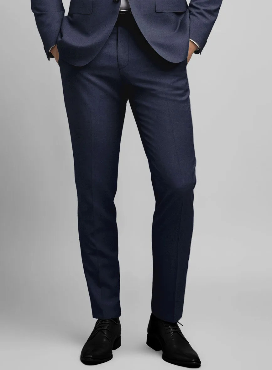 Hardy Minnis Blue Sharkskin Wool Pants